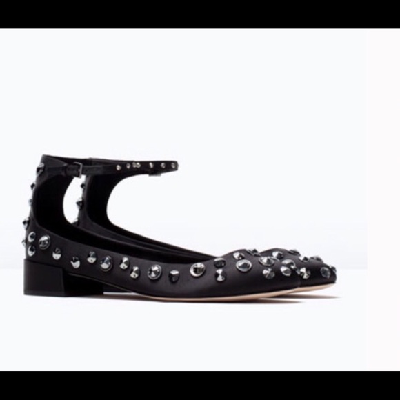 NWT Zara black studded ballerinas - Picture 4 of 6
